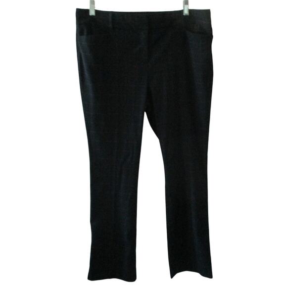 7th Avenue New York & Co. Women's Black Checked Mid Rise Straight Pants Size 14 - Picture 1 of 10